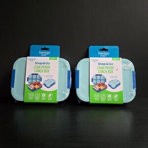 Bentgo Kids Snap & Go Leak-Proof Lunch Box - Blue - SET OF 2